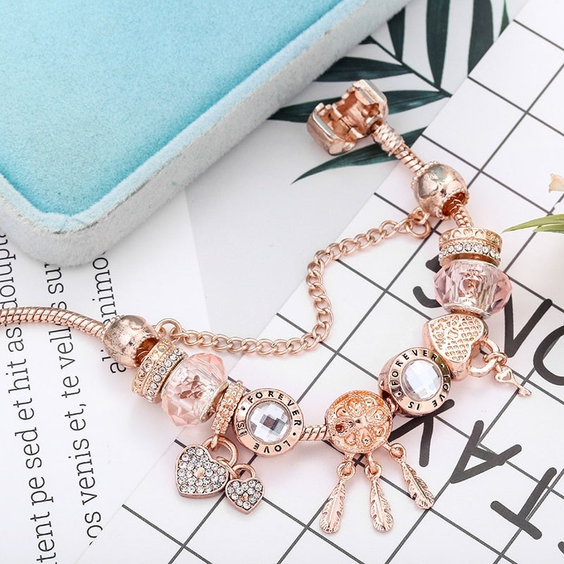 Vòng tay "Dream Catcher" làm bằng bạc 925 kèm charm