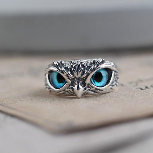 Nhẫn "Owl of Fortune" bằng bạc và opal bằng bạc và opal